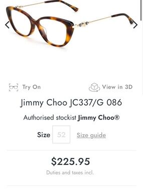 Jimmy Choo cat eye glasses